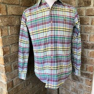 POLO RALPH LAUREN plaid long sleeve button down shirt SMALL